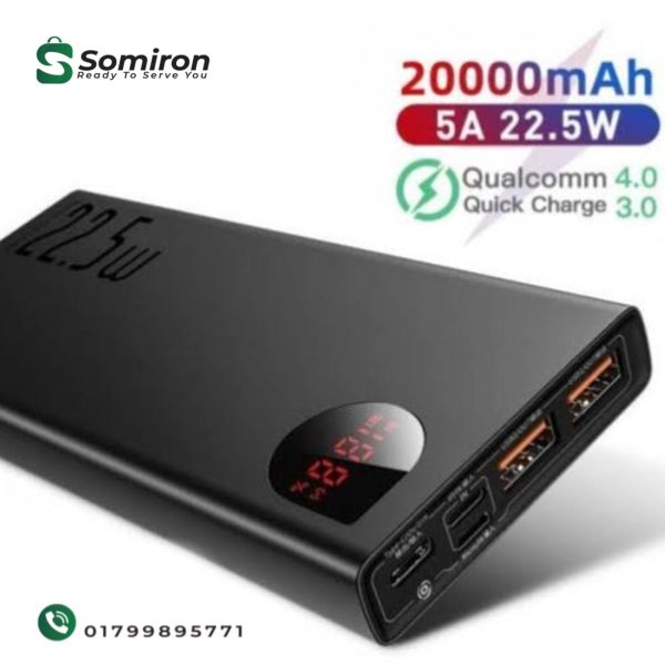 Baseus Adaman Metal 22.5W 20000mAh Power Bank price in Bangladesh