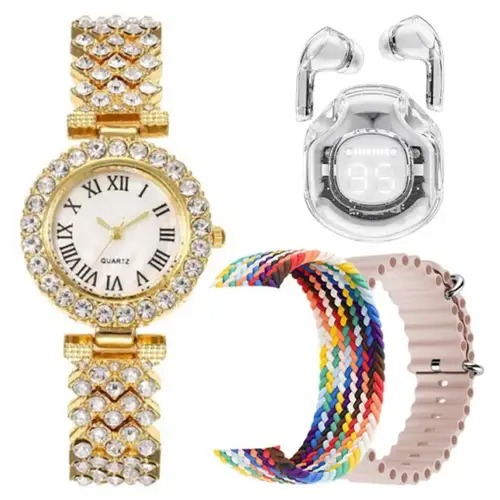 H28 Plus 3 Bands Fashion Women Smartwatch Price Bangladesh