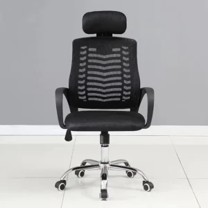 V-model revolbing SS base With SHead chair Full Black mesh EC-03HSS